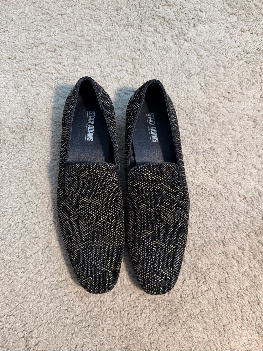 Stacy Adams Black Dress Shoes with Gold Speckle Pattern